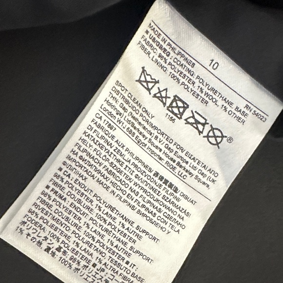 NWT Banana Republic Black Textured Faux Leather Mini Skirt - Gold Zips  Size 10 - Picture 4 of 5